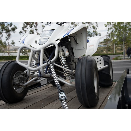 Keeper 8'X1-1/4" Ratchet Tie-Down, White/Black, 800Lbs WLL, PK4 47308